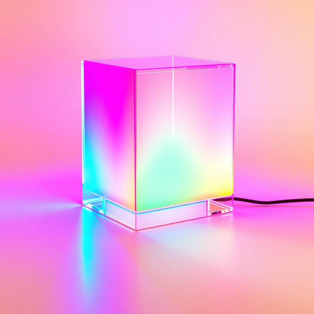 PIXEL CUBE RGB glowing violet